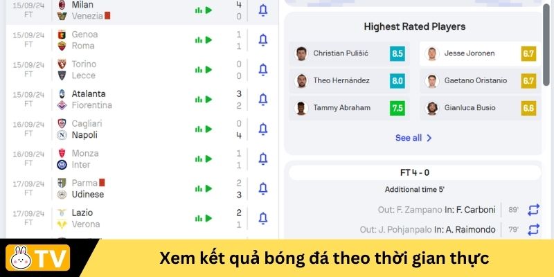 xem kết quả bóng đá theo thời gian thực